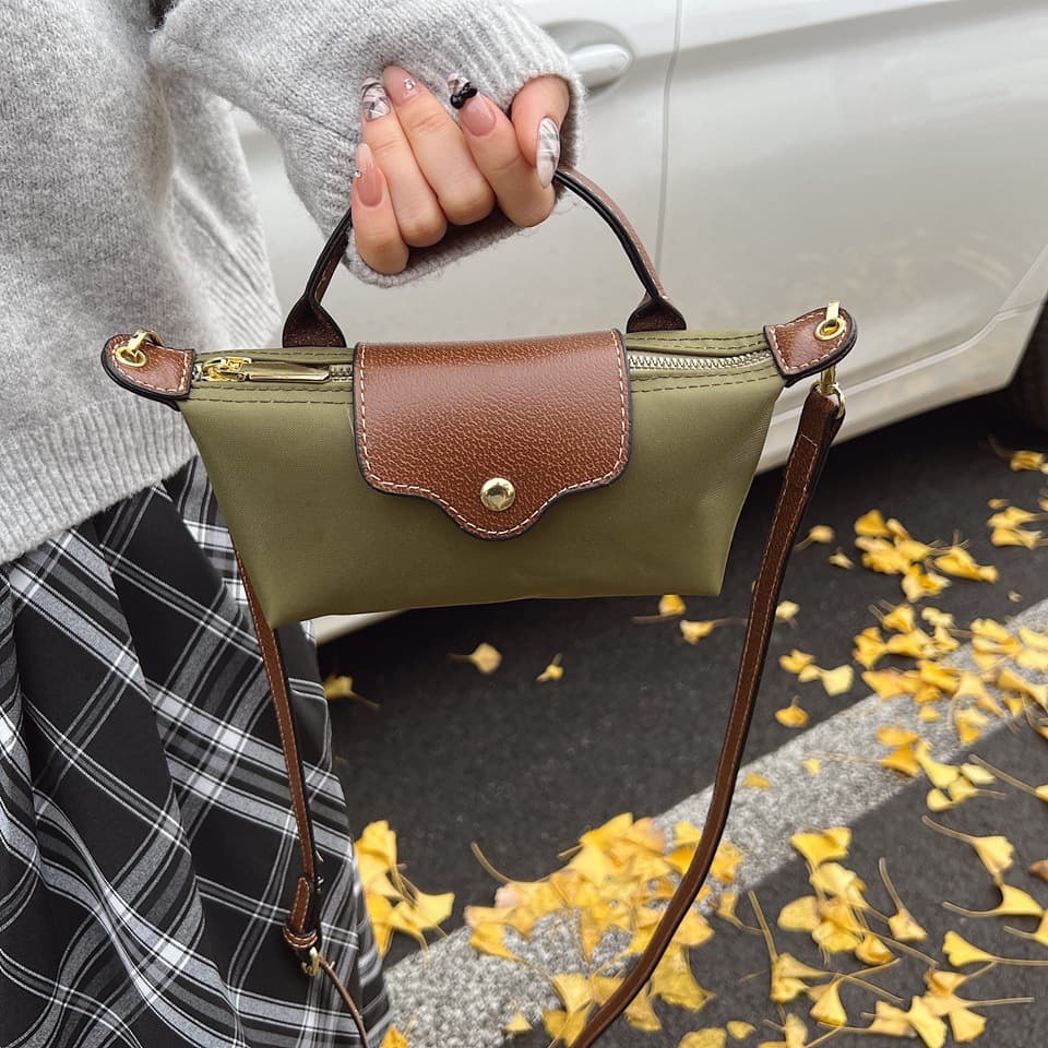 Luxury Dragon Bag Nylon Embedded Shoulder Crossbody Bag Color Block Dumpling Shape Handbag Soft PVC Material for Daily Use