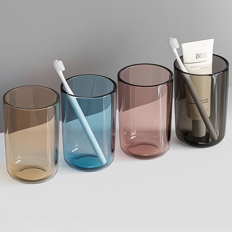 Light Luxury Transparent Iridescent Toothbrush Mouthwash Cup, Thickened Shatter-Resistant High-Value Plastic Cup, Household Toothbrushing Bathroom Cup Wholesale