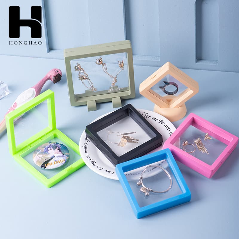 Colorful Transparent Pe Film Box Floating Packaging Box For Jewelry Rings Bracelets Small Ornaments Badges