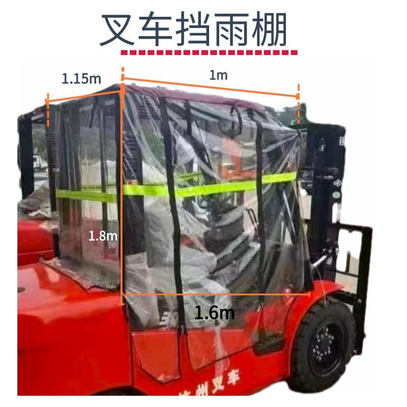 Forklift Rain Canopy Forklift Windshield Top Cover Rain Cover Enclosure Insulation Cold Protection Windshield Cover