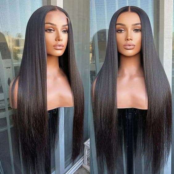 Best-selling in Europe and America, high-quality black straight human hair front lace wig, Xuchang black natural color, large stock available