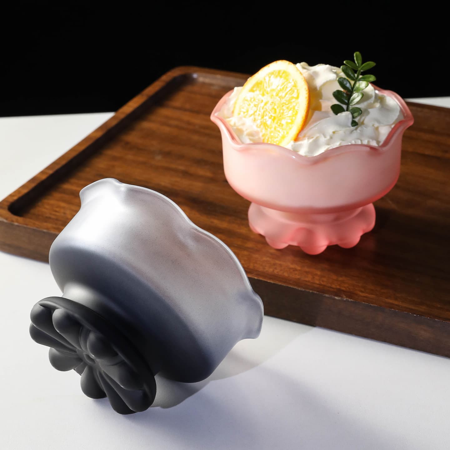 ins Internet celebrity petal glass dessert bowl ice cream bowl sugar water bowl yogurt ice cream bowl jelly bird's nest breakfast bowl