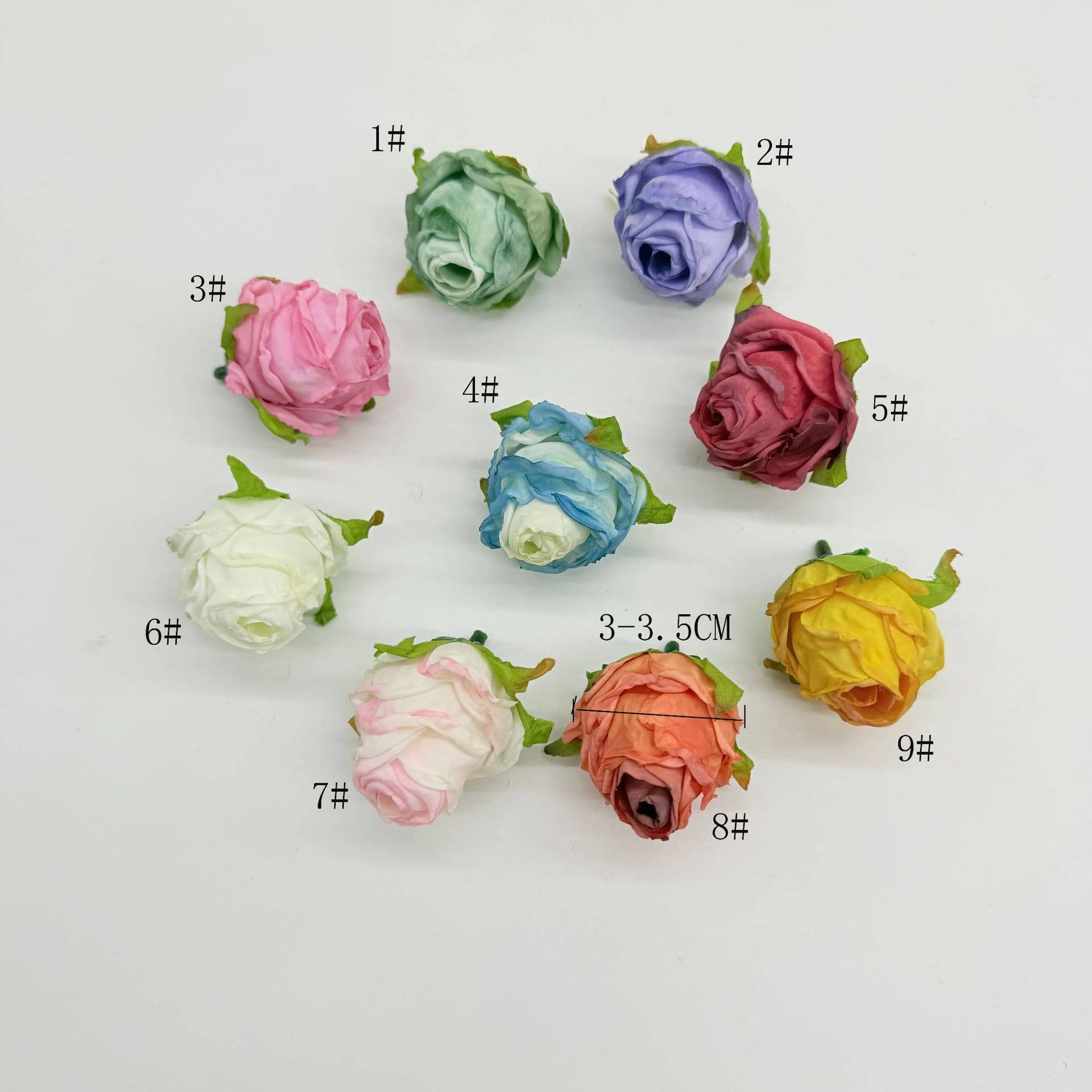 Diameter 3-3.5cm Artificial Rose Head Rose Head Corsage Wedding New Handmade Flower k Rose Burned Edge