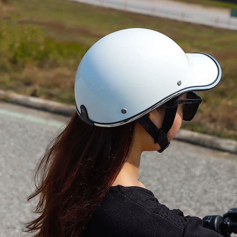 Certified National Standard Electric Motorcycle Helmet Summer Unisex Cute Lightweight Half Helmet Safety Cap