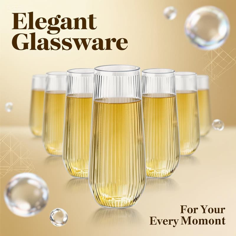 Thickened High Transparency Hard Plastic Pet Champagne Wine Glasses Disposable High Footed Cups For Spirits