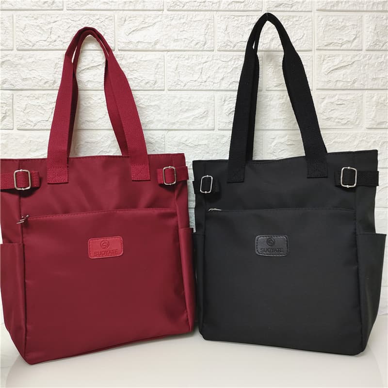 New Style Women's Canvas Bag, Solid Color Large Capacity Shoulder Bag, Mom's Outing Baby Carrier Handbag, Student Tutoring Bag