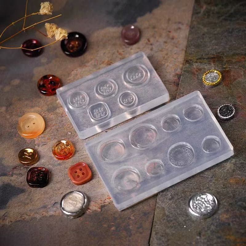 Japanese-Style Nail Art Silicone Button Mold Vintage Tortoiseshell Amber Button Ornament Nail Crystal UV Resin Mold