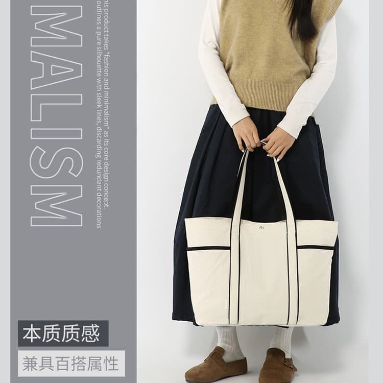 New shoulder bag, simple and fashionable handbag, large capacity commuter bag, portable and lightweight women's bag, cross-border mommy bag