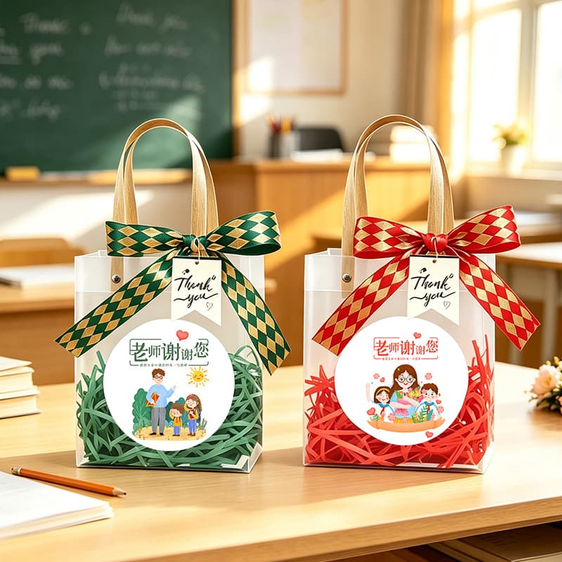 Gift for Teacher 9.10 Teacher's Day Gift Bag for Teacher Gift Handbag Souvenir Gift Bag Frosted Texture