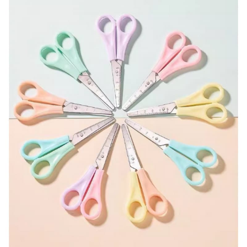 Household Scissors, Multi-Functional Tailoring Scissors for Children, Student Craft Scissors, Large Scissors with Ruler Scale