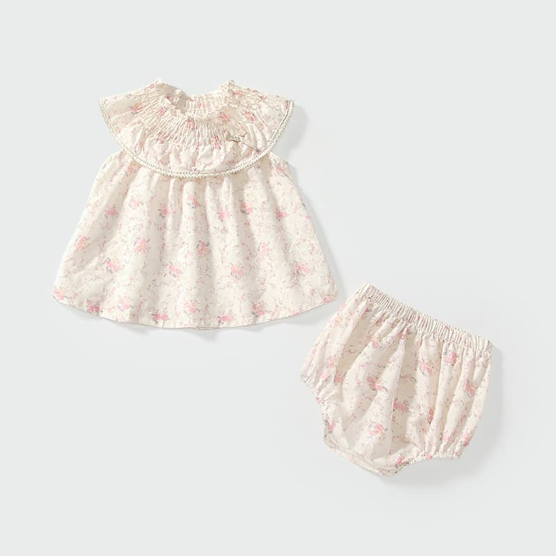 Girls' suit, thin summer dress, baby girl's sweet top, skirt, butt-covering shorts, two-piece set, fashionable going out clothes