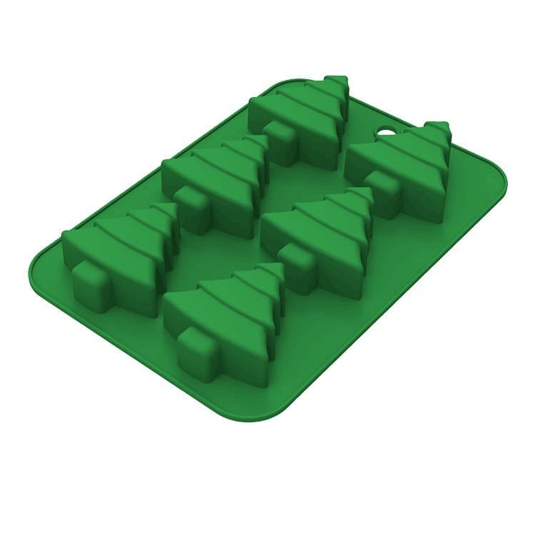 Christmas Silicone Forest Tree Cake Mold Ice Cube Mold 6-Piece Christmas Tree DIY Cake Mold Rice Cake Pudding