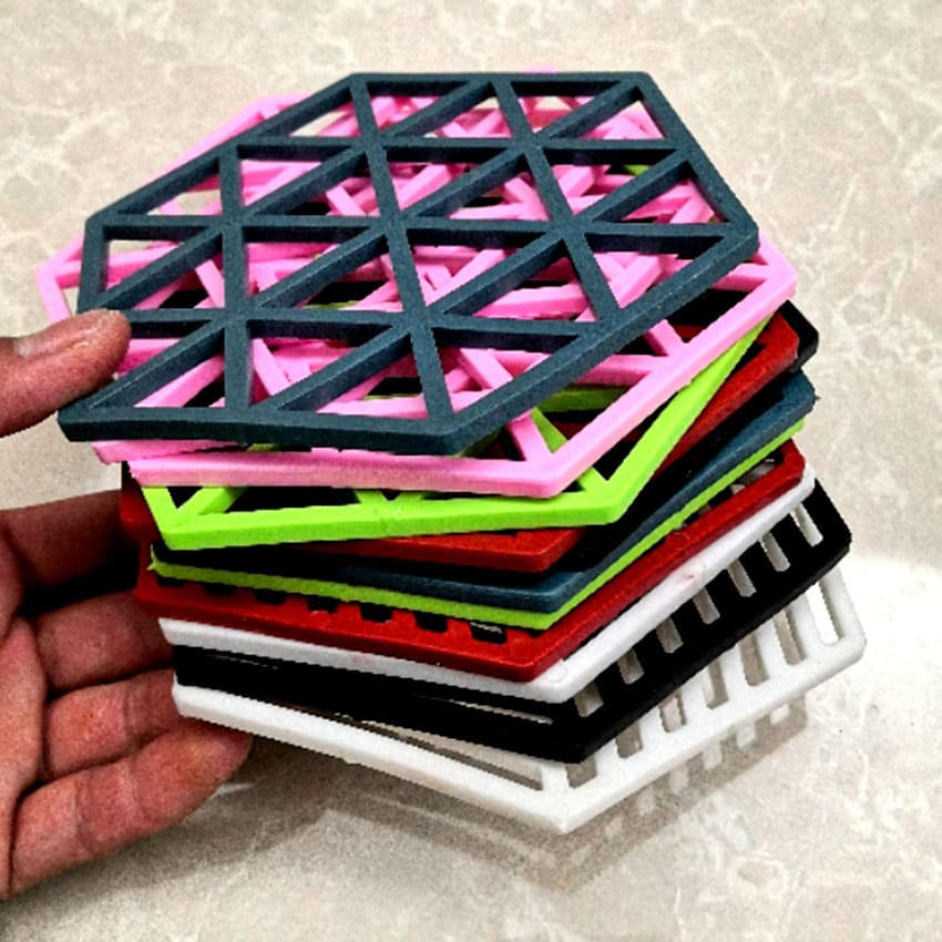 Thickened Silicone Heat-Resistant Mat Striped Insulation Trivet Kitchen Accessory High-Temperature Plate and Bowl Mat Non-Slip Cup Pad