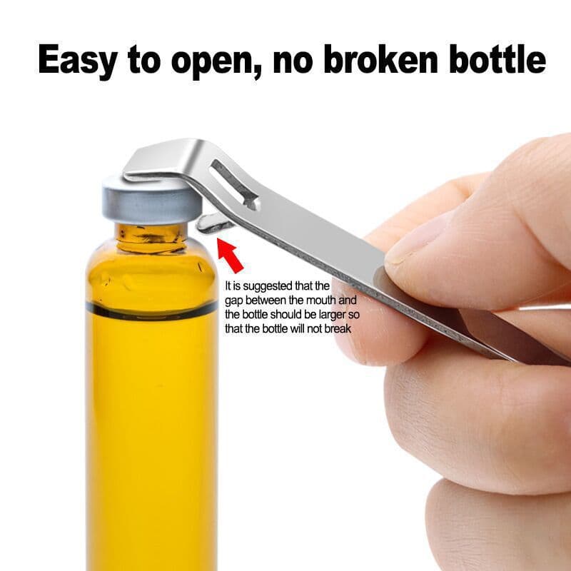 Stainless Steel Oral Liquid Bottle Opener Creative Bottle Cap Remover Portable Medicine Opener for Penicillin Aluminum Caps Multi-Function Bottle Opener
