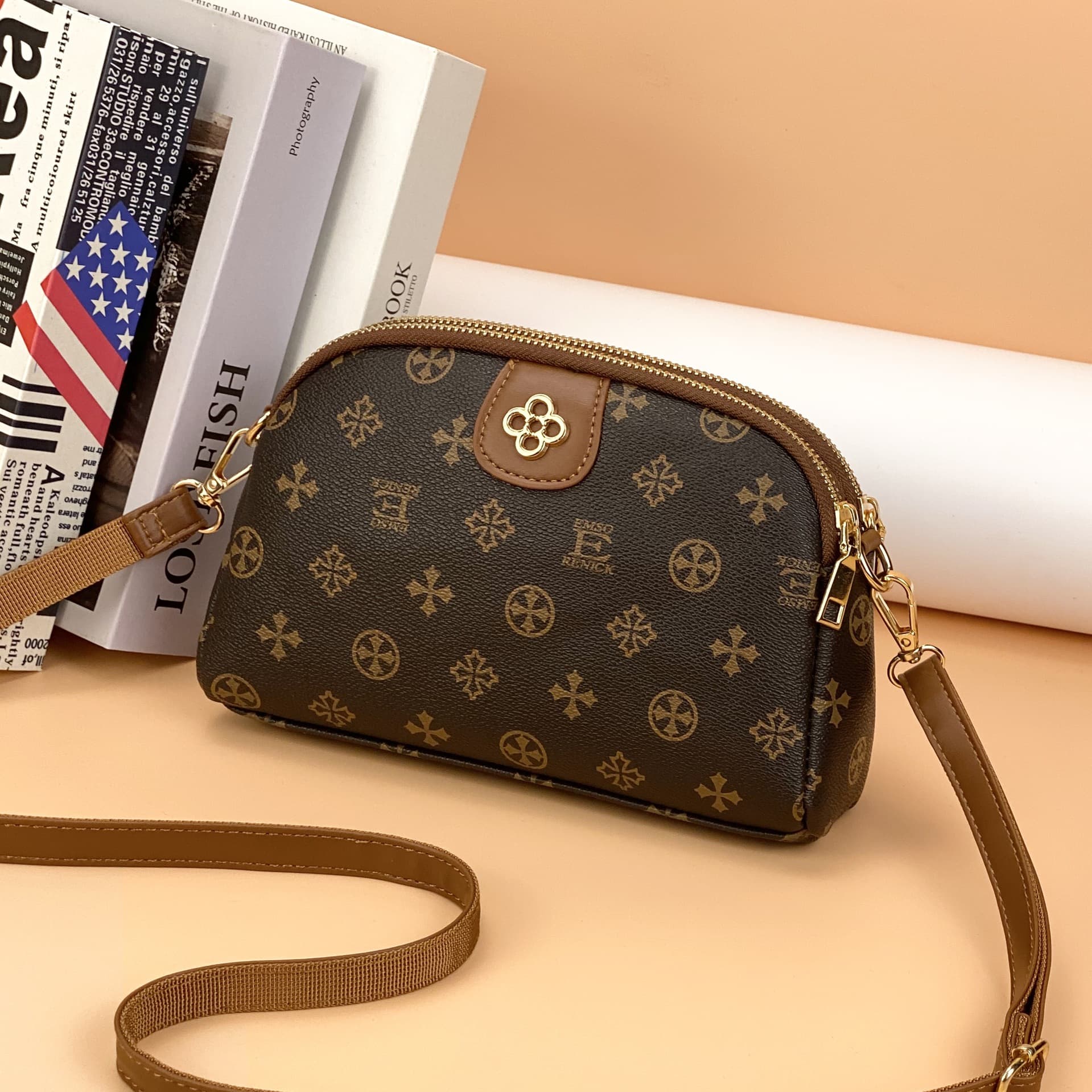 Guangzhou Hengli Women's Bag New Spring/Summer Shell Bag Korean Style Simple Shoulder Bag Coin Purse Textured Fashionable Crossbody Bag