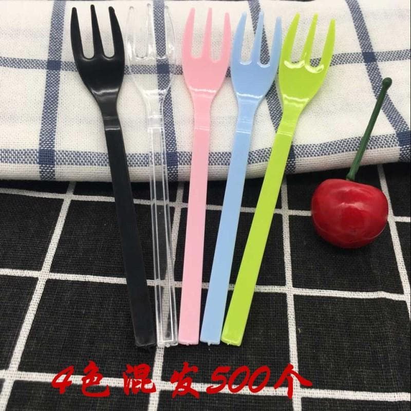 Plastic disposable spoons fruit forks cake forks individually packaged dessert ice cream