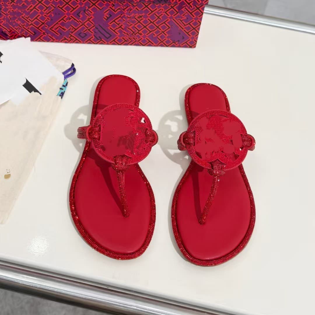 Guangzhou Tb Women's Rhinestone Flip-Flops with Rhinestone Studs Beach Sandals Cross-Border Trade Large Size Women's Sandals