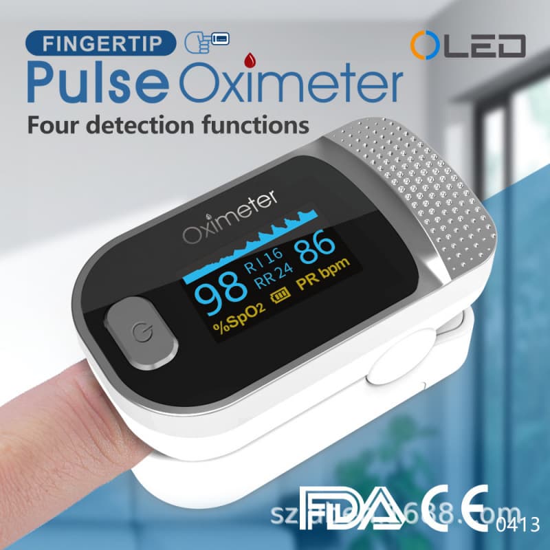 CE FDA Finger Clip Oximeter PI Perfusion Respiratory Rate Finger Pulse Oxygen Saturation Monitor
