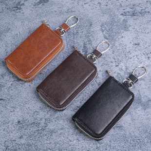 New Universal Car Key Case Men's Mini Waist Hanging Car Remote Key Protective Cover Zipper Full Wrap Key Case