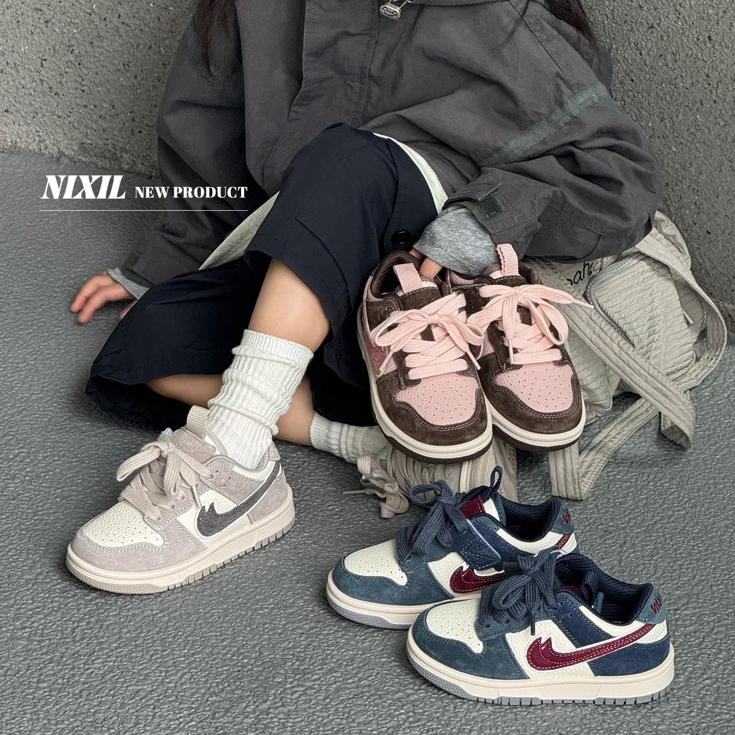 Children's AJ Board Shoes 2025 Autumn New Arrival Korean Fashion Color Block Casual Sneakers for Boys and Girls