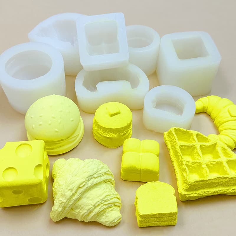 Combination Waffle Silicone Mold Gypsum Resin Imitation Waffle Mousse Cake Bread Baking Mold