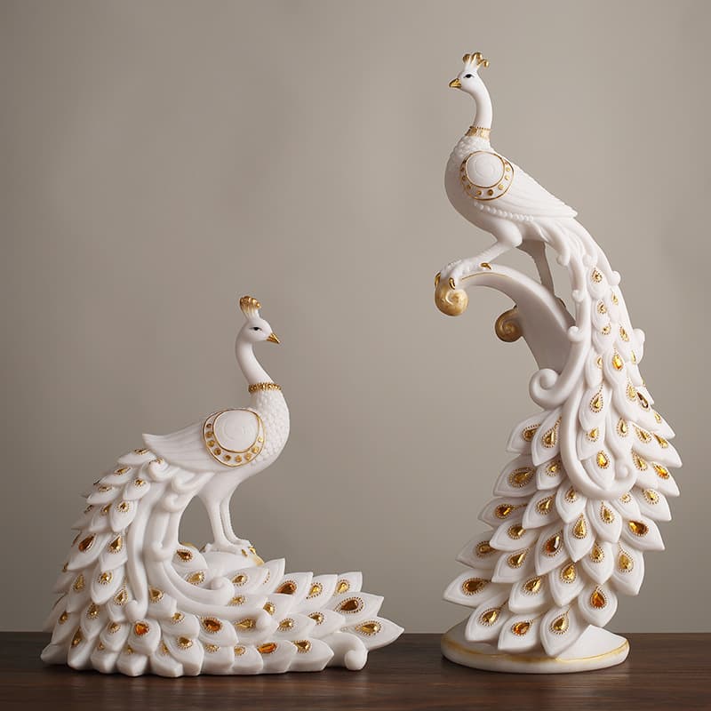 New Chinese Style Creative Couple Peacock Decorative Ornament for Hotel Living Room Office Entryway TV Cabinet Home Decor