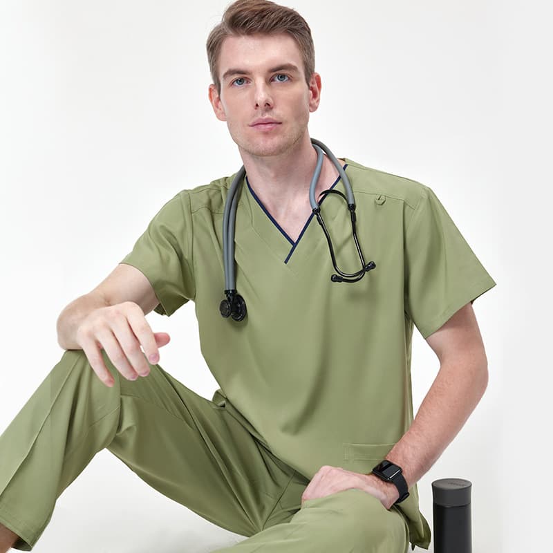 Cross-Border Quick-Dry Elastic Hand-Wash Clothing Women's Short-Sleeve Operating Room Workwear Men's Isolation Gown Medical Surgery Split Suit