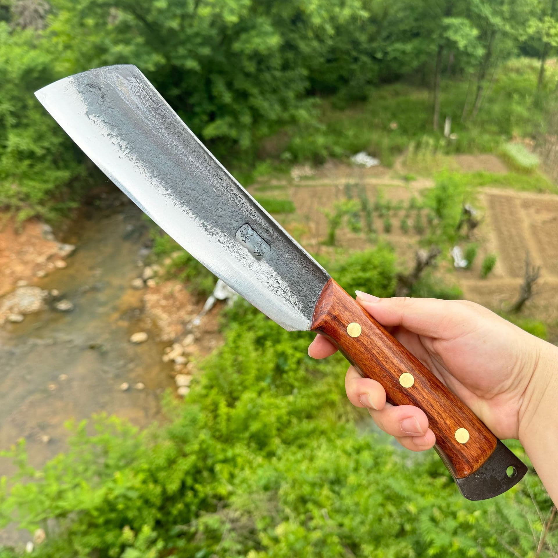 Spring Steel Forged Firewood Knife, Outdoor Knife, Fishing, Mountaineering, Trail Clearing, Camping Knife, Multi-Functional Knife, Car Knife