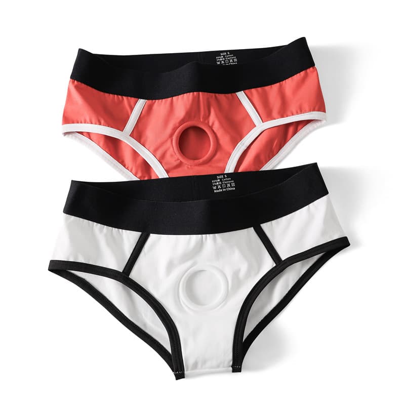 Cross-border foreign trade sexy underwear for gays, no need to take off, JJ set, mutual comfort, vibrator, sexy open-fit silicone ring briefs