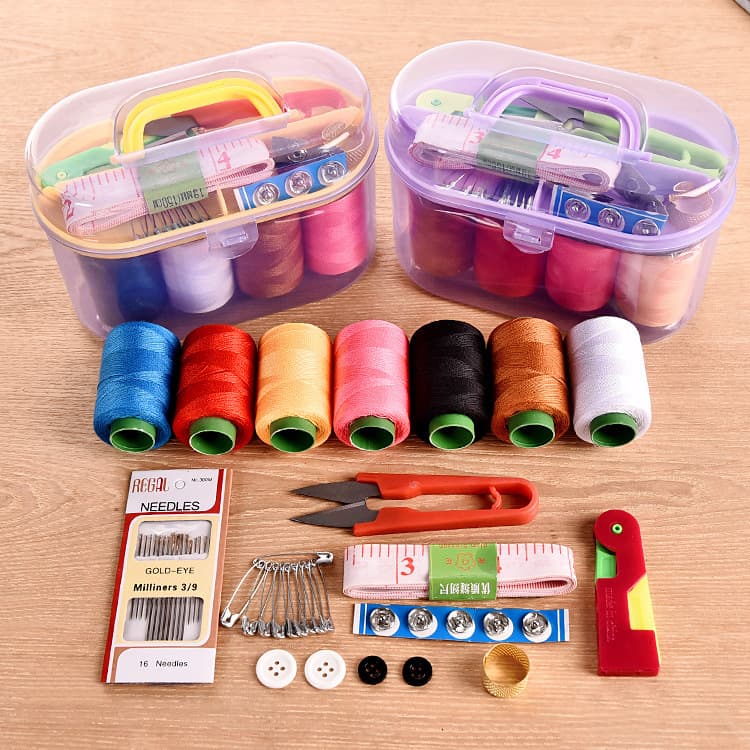 Household Plastic Sewing Kit, Fabric Sewing Needle Set, Portable Organizer Treasure Box, Gift Wholesale