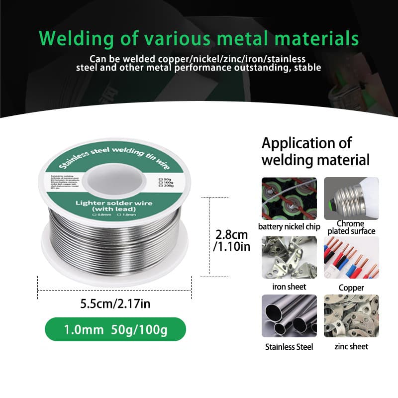 Cross-border Stainless Steel Solder Wire, Strong Multi-Purpose Universal Repair Welding Solder Bar, Lighter Usable Solder Wire with Flux