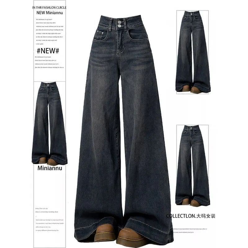 150 small high waisted loose large flared wide leg jeans for hot girls versatile stretch cover straight trousers