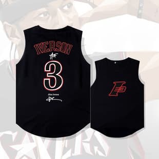 76ers Allen Iverson #3 Iverson Quick Dry Sports Loose Vest Summer Youth Basketball Sports Sleeveless Tank