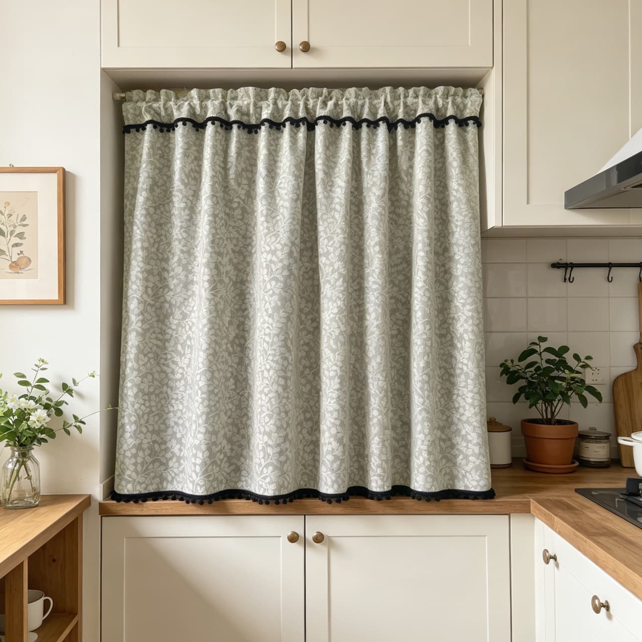 Factory Price Cross-Border American Style Half Curtain Short Curtain Small Curtain Door Curtain Nordic Kitchen Partition Ready-Made Curtain Tume Wholesale