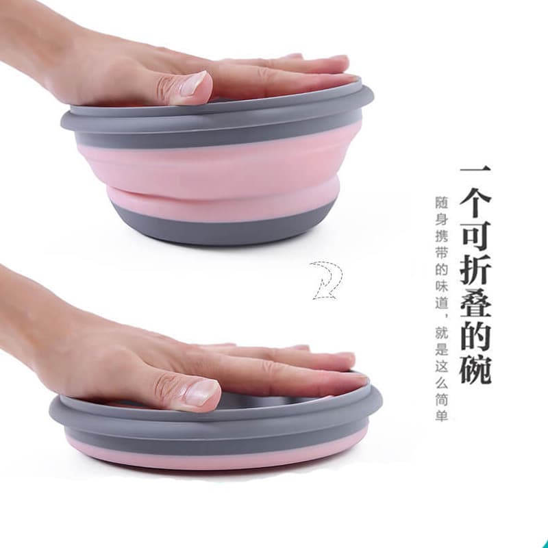 Foldable bowl portable cutlery, telescopic outdoor compressible travel and picnic utensils, baby picnic drop-resistant lunch box.