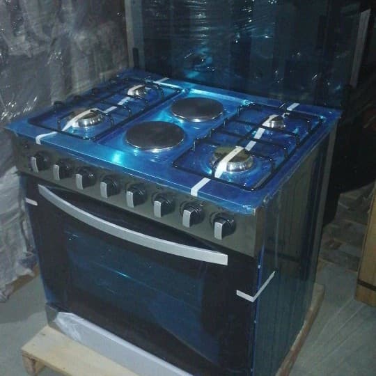 760mm Long 4-Burner 2-Gas 2-Electric Gas Stove with Oven, Upright LPG, European Standard Plug, 1 Piece Minimum Drop Shipping