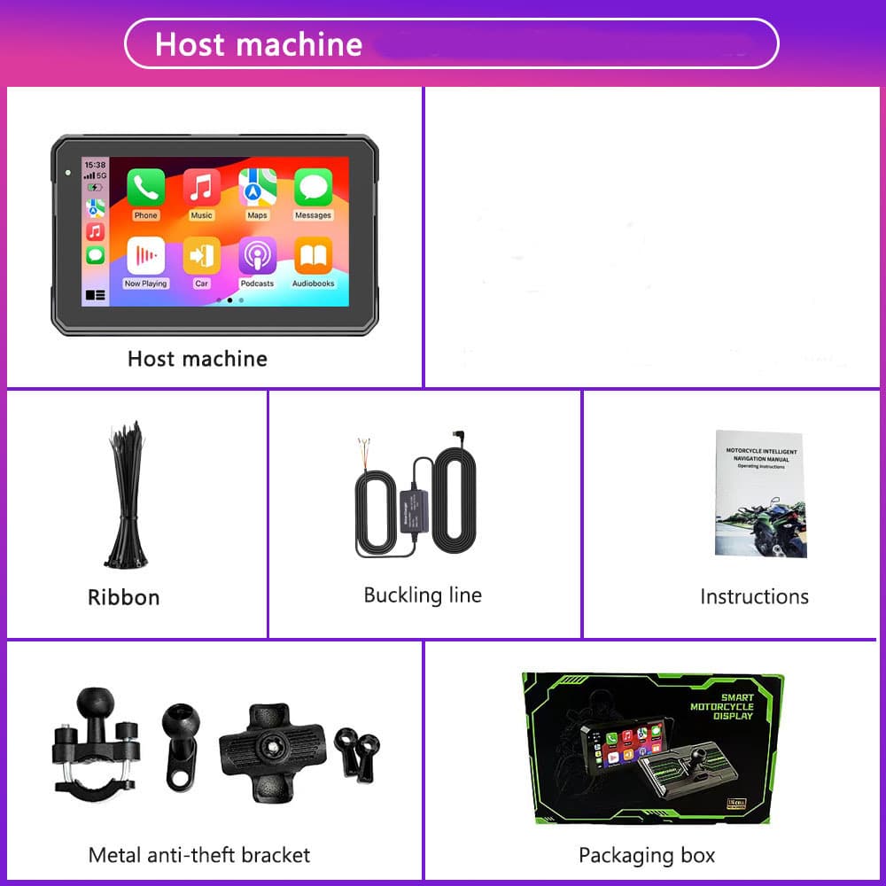 Cross-border 6-inch motorcycle dash cam wireless CarPlay Android Auto GPS projection recorder