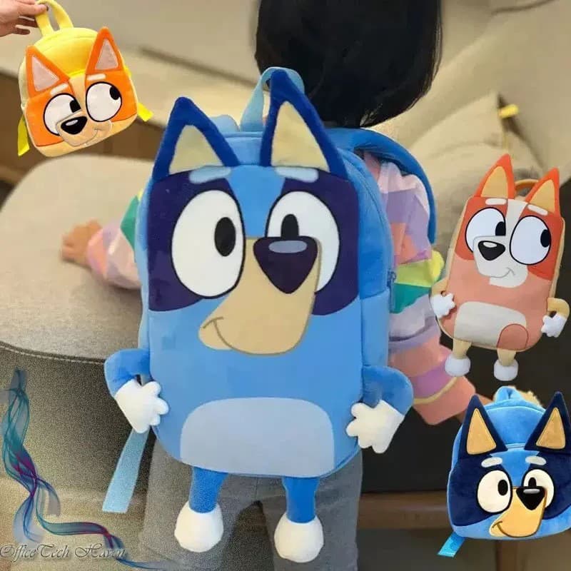 Cross-border hot-selling Bluey dog family talking plush Bingo dog backpack, children's small backpack