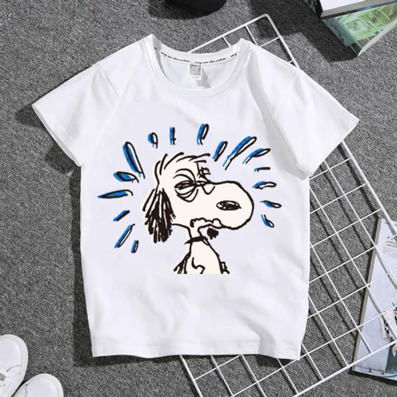 Summer Cartoon Snoopy Kids Boys Girls Class T-Shirt Customizable Short Sleeve Parent-Child Matching Tops for Elementary School Students
