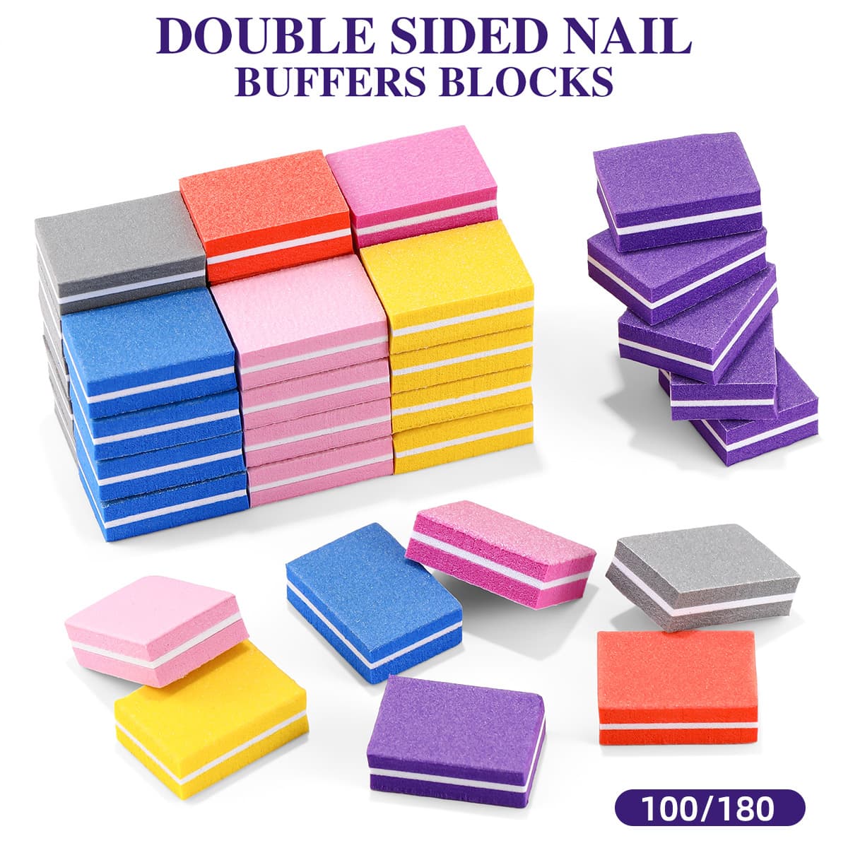 Manicure sponge, mini tofu square file, high elastic sponge, polished on both sides, nail file, wearable nail trimming tool