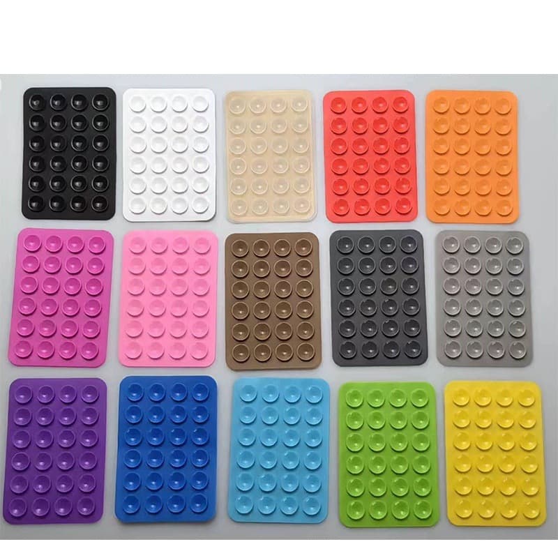 Factory direct wholesale of thick silicone suction cups for mobile phones, 24 square cups, silicone backing suction cups for phone cases.
