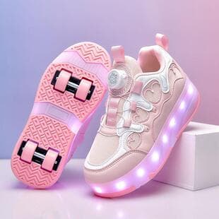 Heel Wheels Shoes Girls Roller Skates Children Flashing Light Shoes 2026 Spring New Style Middle Big Kids Wheels Roller Skates Boys