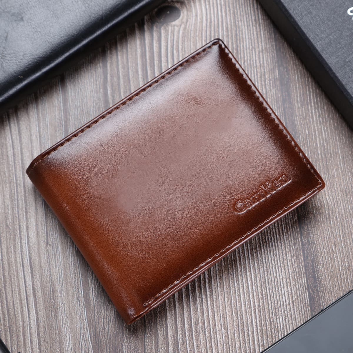 2026 New Style European and American Men's Business Short Wallet Horizontal Fashion Trendy Minimalist Bifold Wallet Manufacturer Wholesale