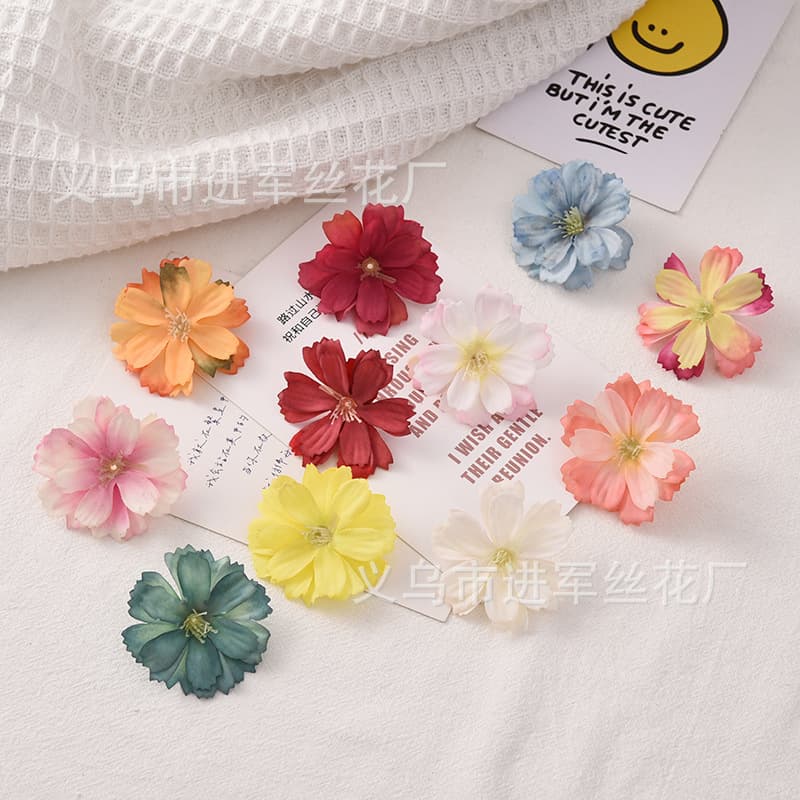 Simulated Starry Flower Artificial Flowers for Wedding Scene Decoration, DIY Floral Wreath Hair Accessory Material Hat Flower