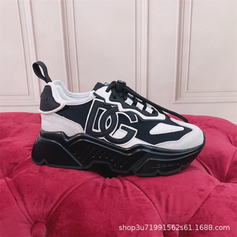 DG Thick Sole Casual Shoes Color Block Travel Shoes Unisex Couple Shoes DAYMASTER Leather Women's Chunky Dad Sneakers