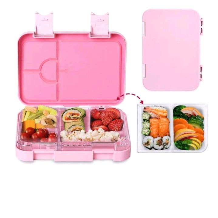 Cross-border export lunch box leak-proof BentoBox portable Tritan multi-grid rectangular double-button lunch box microwaveable