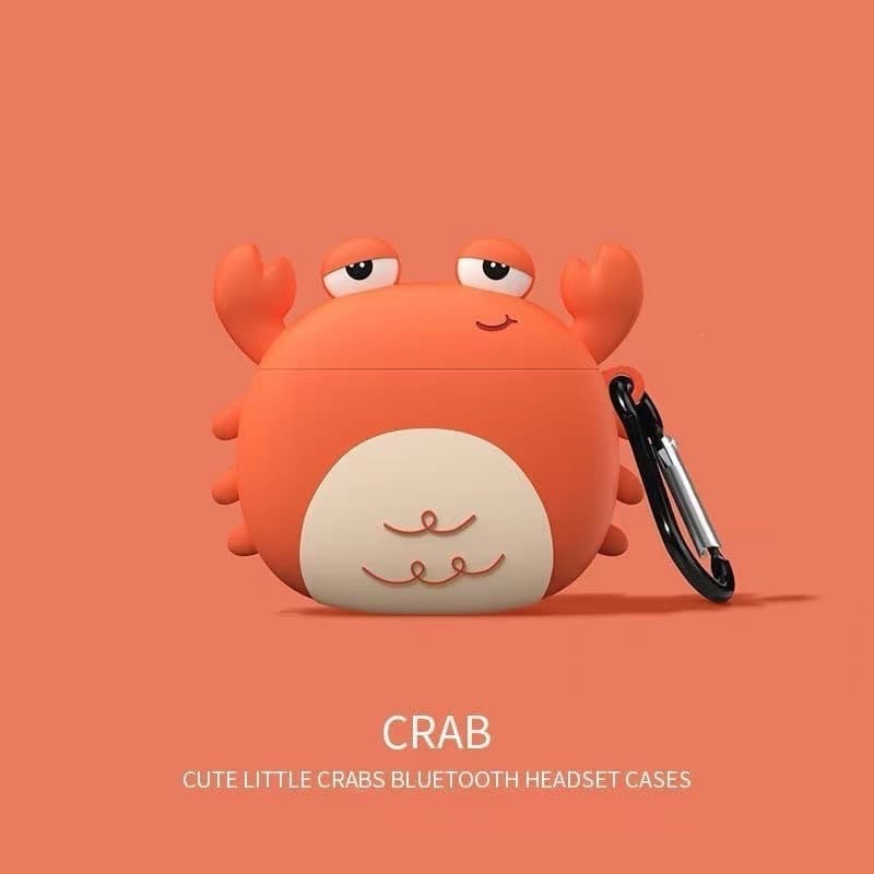 Cartoon Crab Earphone Case Compatible with AirPods Pro 3 Wireless Bluetooth Earphone Shell AirPods 3/4 Protective Case