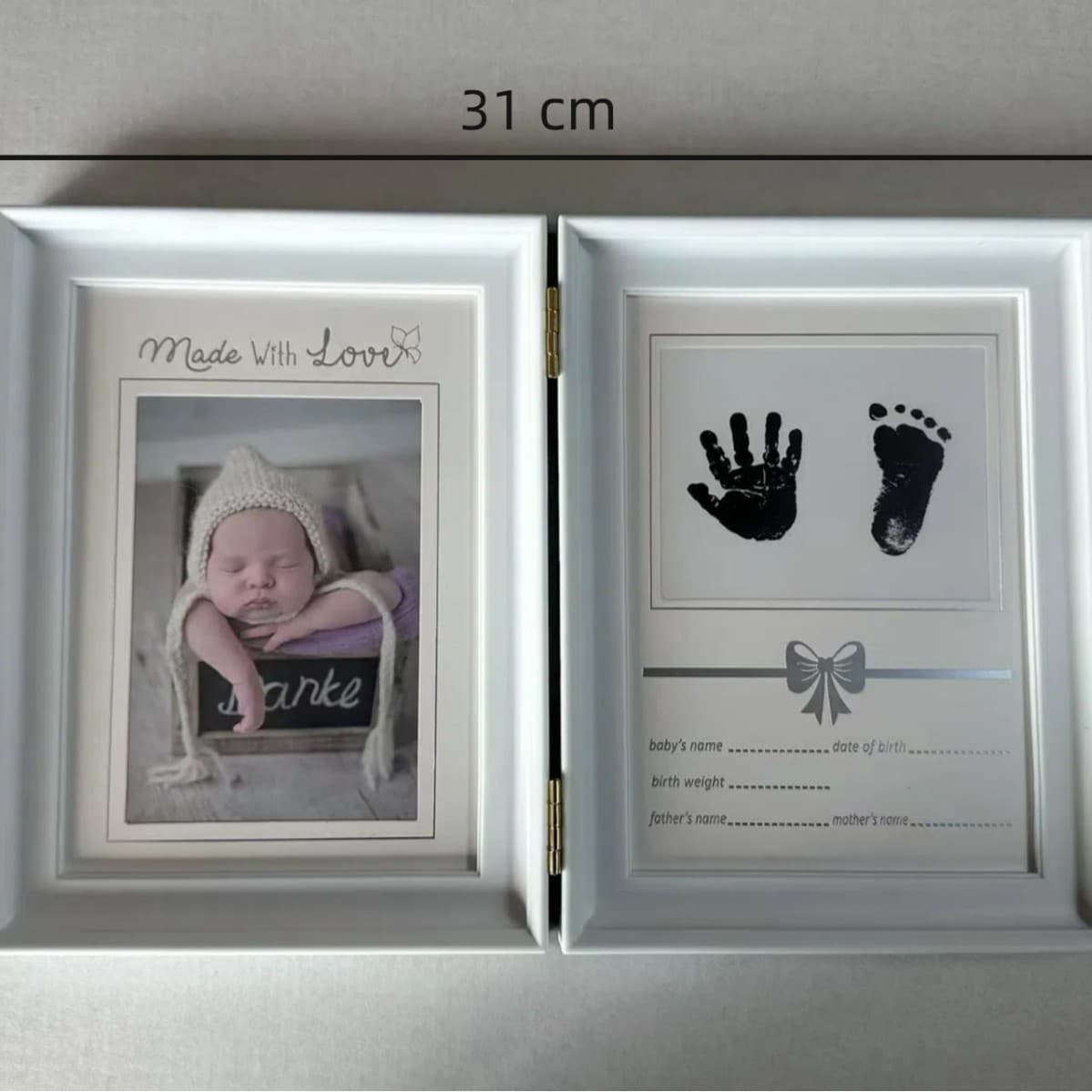 PVC Cross-Border Newborn Ultrasound Photo Keepsake Hand and Footprint Growth Record Premium Plastic Multi-Function Photo Frame for Baby Store