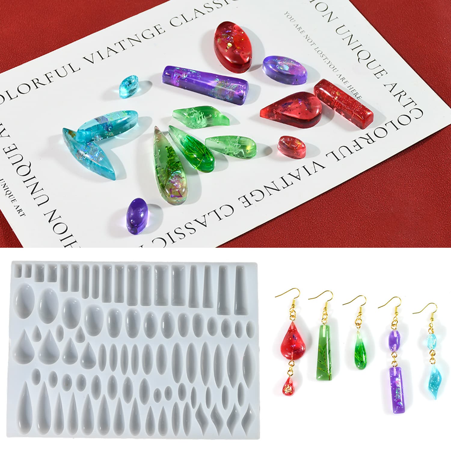Proud DIY Epoxy Resin Mold Water Drop Long Pendant Silicone Mold Earring Necklace Crystal Epoxy Resin Pendant