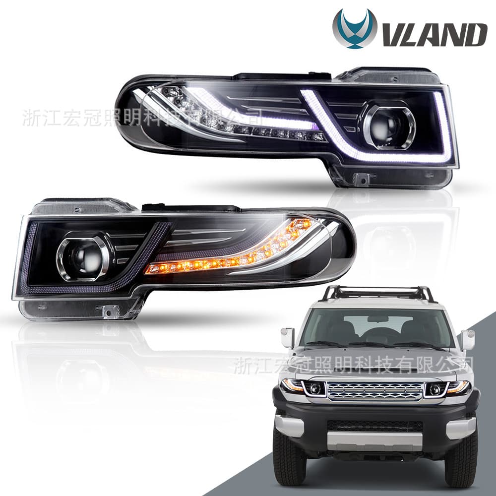 Suitable for Toyota FJ Cruiser headlight assembly modification FJ CRUISER LED streamer steering headlight assembly